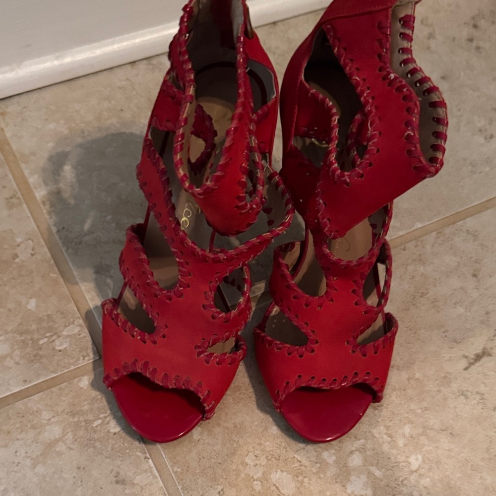 Red Women's High Heel Sandals